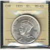 Image 1 : 1935 $1 ICCS MS65.  Sharp full white example(XGG490).Catalogue Value:  350