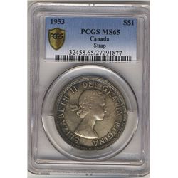 1953 $1 SF ICCS MS64.Catalogue Value:  75