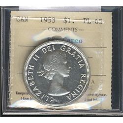 1953 $1 SF ICCS PL65 Cameo.Catalogue Value:  1300