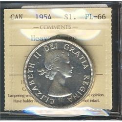 1954 $1 ICCS PL66 Heavy Cameo.Catalogue Value:  1400