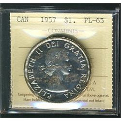 1957 $1 ICCS PL65 Cameo.Catalogue Value:  400