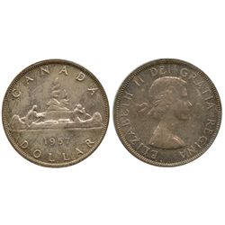 1957 $1 CCCS MS65 superbly toned with strong lustre.  Rare in this condition.Catalogue Value:  3000