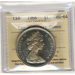 1966 $1 ICCS MS64 Cameo.Catalogue Value:  90