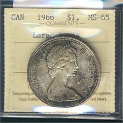 1966 $1 ICCS MS65.  Intense golden tones.Catalogue Value:  650