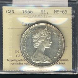 1966 $1 ICCS MS65. Hint of golden rim tones.Catalogue Value:  650