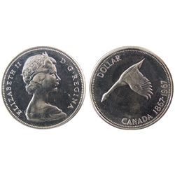 1967 $1 Diving Goose ICCS MS63.  Looks much better, blast white.Catalogue Value:  800