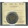 Image 1 : 1998 $2 ICCS MS66.Catalogue Value:  100