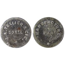 Token; Br:661 Tellier & Cie example  ICCS F12.  Only 20 pieces known.