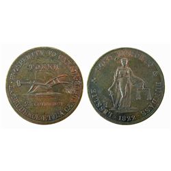 Token; Br#717, UC-3.  Nice strong VF+ issue with usual light marks.