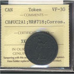 Token; Br#718 UC-2A1 ICCS VF30.  Designated with corrosion.