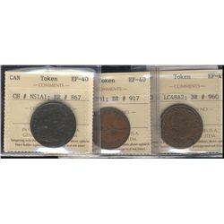 Tokens; Br#867 NS-1A1, Br#917 PE-5B1 & Br#960 LC-48A2.  Lot of 3 coins ICCS EF40 to EF45.