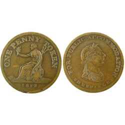 Great Britain;  1812 Sheffield, North Yorkshire Penny Token, Seaby#120, obverse: FOR PUBLIC ACCOMMOD