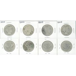 USA 1895 50¢, 1900, 1903 & 1904.  Lot of 4 coins all Good.