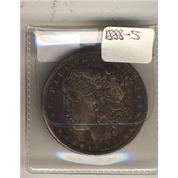 USA 1888-S $1 EF/AU with light scratch on rev.