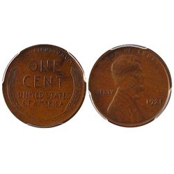 USA 1921-S 1¢ PCGS AU55.