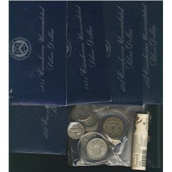 USA Mint Lot; includes Eisenhower Uncirculated Silver Dollar 1971(2), 1972 & 1974(2).  Lot also incl