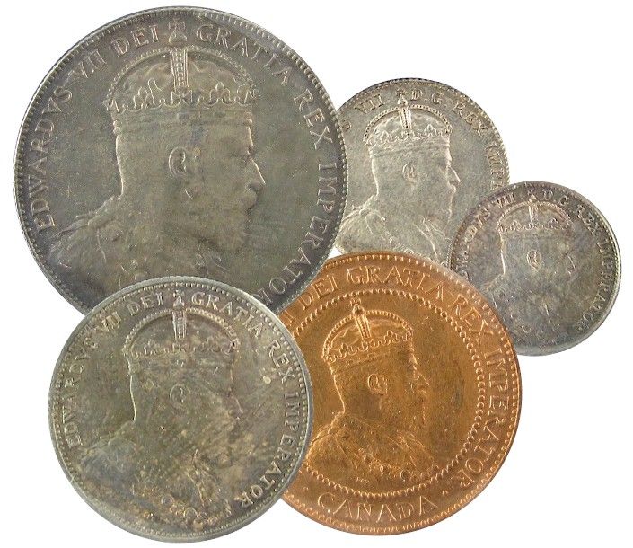 1908 Coin Set RCM Lot; includes 1908 Specimen Set w/case #6c. All coins graded ICCS ...