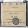 Image 1 : Nfld 1881 5¢ ICCS VG10.