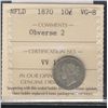 Image 1 : Nfld 1870 10¢ Obv 2 ICCS VG8.  Key date.