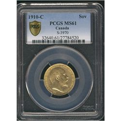 1910c Gold Sovereign PCGS MS61.
