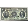 Image 1 : The Bank of Nova Scotia 1918 $5 #075453 CH-550-30-02 PMG VF35 Net.  Designated with adhesive and min