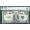 Image 1 : 1923 $1 DC-25o #1 E4944255 CCCS graded UNC60.