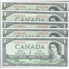 Image 1 : 1954 $1 BC-29a #HA6391016-1020.  Lot of 5 consecutive Original AU/UNC notes.  Minor handling.