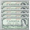 Image 1 : 1954 $1 BC-29a #HA6391021-1025.  Lot of 5 consecutive Original AU/UNC notes.  Minor handling.