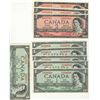 Image 1 : 1954 $1 BC-37b-i(5), $2 BC-38cA #*AG & *BB(2).  Lot of 8 notes EF to UNC.