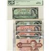 Image 1 : 1954 $2 BC-38c, BC-38d, 1967 $1 BC-45a, 1973 $1 BC-46b, 1986 $2 BC-55b-i all UNC & 1967 $1 BC-45 PCG