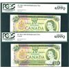 Image 1 : 1969 $20 BC-50aA #*EB1976270-71 both PCGS UNC65PPQ.