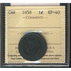 1858 1¢ ICCS EF40.