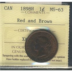 1898H 1¢ ICCS MS63RB.
