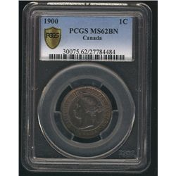 1900 1¢ PCGS MS62BN.