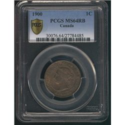 1900 1¢ PCGS MS64RB.  Strong lustre.  A tough date.