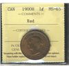 Image 1 : 1900H 1¢ ICCS MS65RD. Full red.  Looks better than the grade assigned.  Superb Gem.