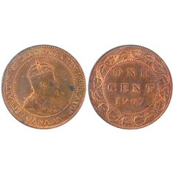 1907H 1¢ ICCS MS64RD.  Nice lustrous key issue.  Scarce this nice.