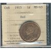 Image 1 : 1915 1¢ ICCS MS65RD.   95% red.  Well struck with exceptional surfaces and clean fields.  The coin h