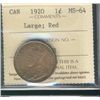 Image 1 : 1920 1¢ Lg ICCS MS64RD.  70% red with intense luster and rim tone.
