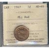 Image 1 : 1947 1¢ ML ICCS MS65RD.