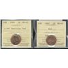 Image 1 : 1949 1¢ A Off & 1967 ICCS MS65.  Lot of 2 coins.