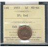 Image 1 : 1953 1¢ SF ICCS MS64RD.  Tough issue for grade.