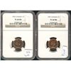 Image 1 : 1957 1¢ NGC PL66RD.  Lot of 2 coins.
