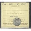 Image 1 : 1871 5¢ ICCS MS63.  Nice strong lustre.