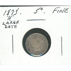 1875H 5¢ Large Date Fine. (PBA)