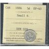 Image 1 : 1886 5¢ Sml 6 ICCS EF40.  Crisp full white.