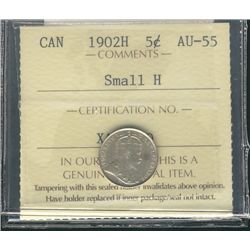 1902H 5¢ Sml H ICCS AU55.