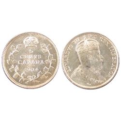 1904 5¢ ICCS MS64.  Strong blast white coin.  Underrated in this condition.