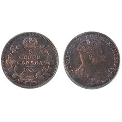 1906 5¢ ICCS MS64 Deep red and blue shades.