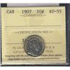 Image 1 : 1907 10¢ ICCS AU55.  A nice example.
